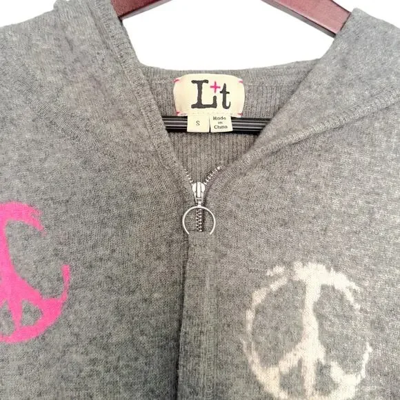 LABEL+THREAD Cashmere Wool Peace Out Zip Up Hoodie | Size Small - Picture 5 of 8